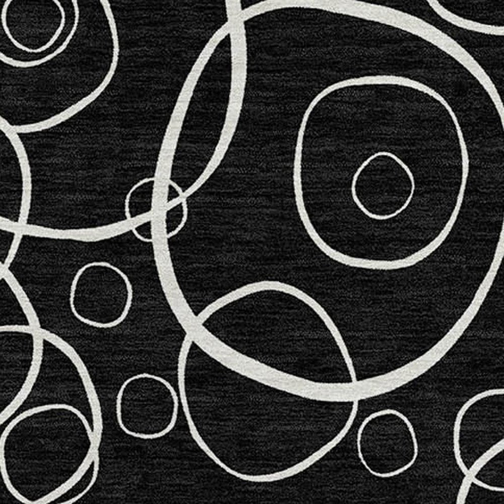 8' X 10' Black And Ivory Geometric Washable Indoor Outdoor Area Rug HomeRoots