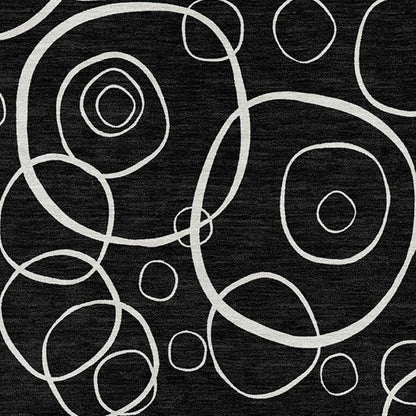 8' X 10' Black And Ivory Geometric Washable Indoor Outdoor Area Rug HomeRoots