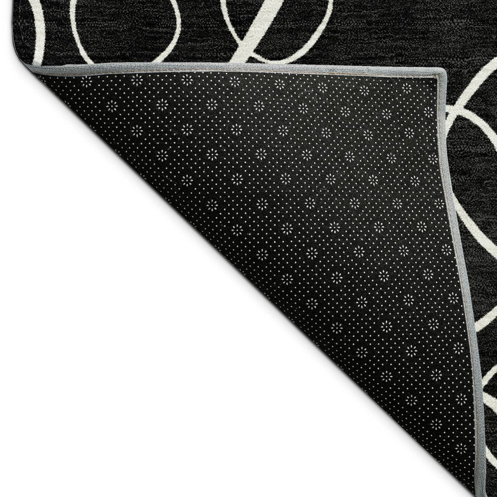10' X 14' Black And Ivory Geometric Washable Indoor Outdoor Area Rug HomeRoots