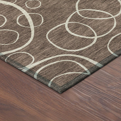 8' X 10' Brown And Beige Geometric Washable Indoor Outdoor Area Rug HomeRoots
