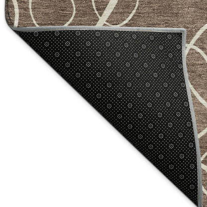 9' X 12' Brown And Beige Geometric Washable Indoor Outdoor Area Rug HomeRoots