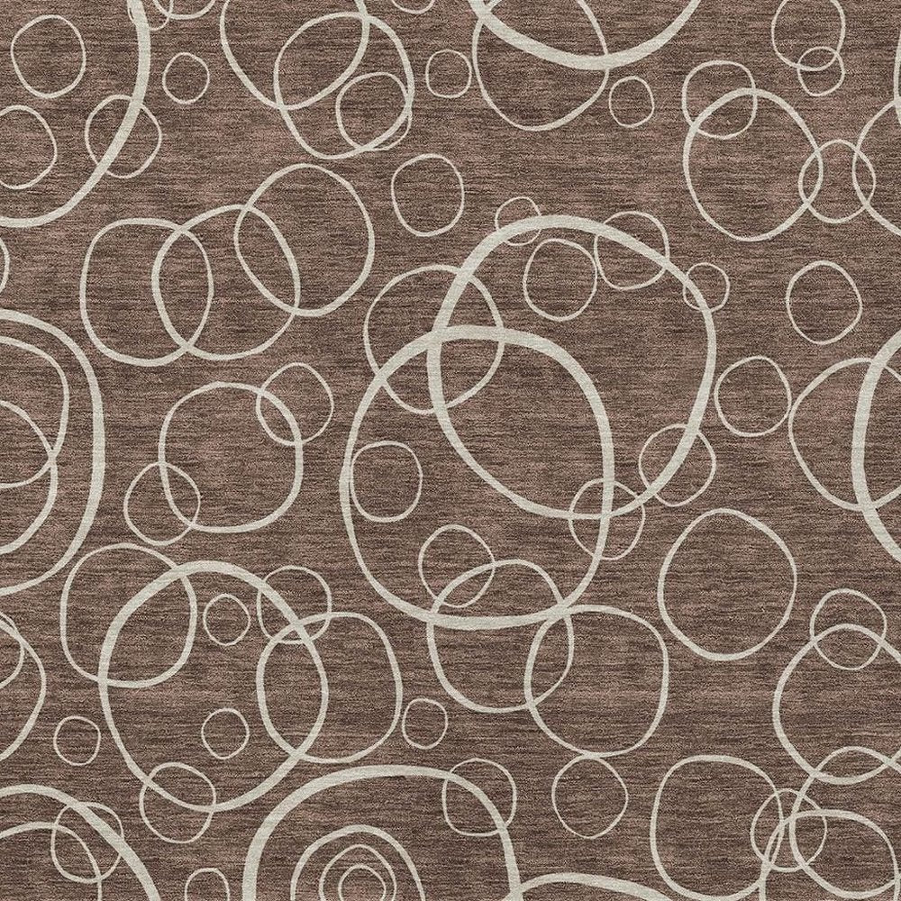 10' X 14' Brown And Beige Geometric Washable Indoor Outdoor Area Rug HomeRoots