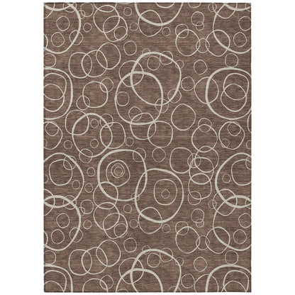 10' X 14' Brown And Beige Geometric Washable Indoor Outdoor Area Rug HomeRoots