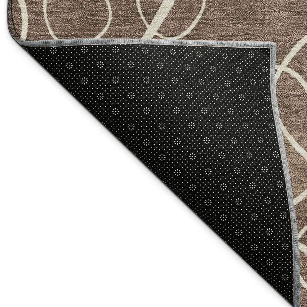 10' X 14' Brown And Beige Geometric Washable Indoor Outdoor Area Rug HomeRoots