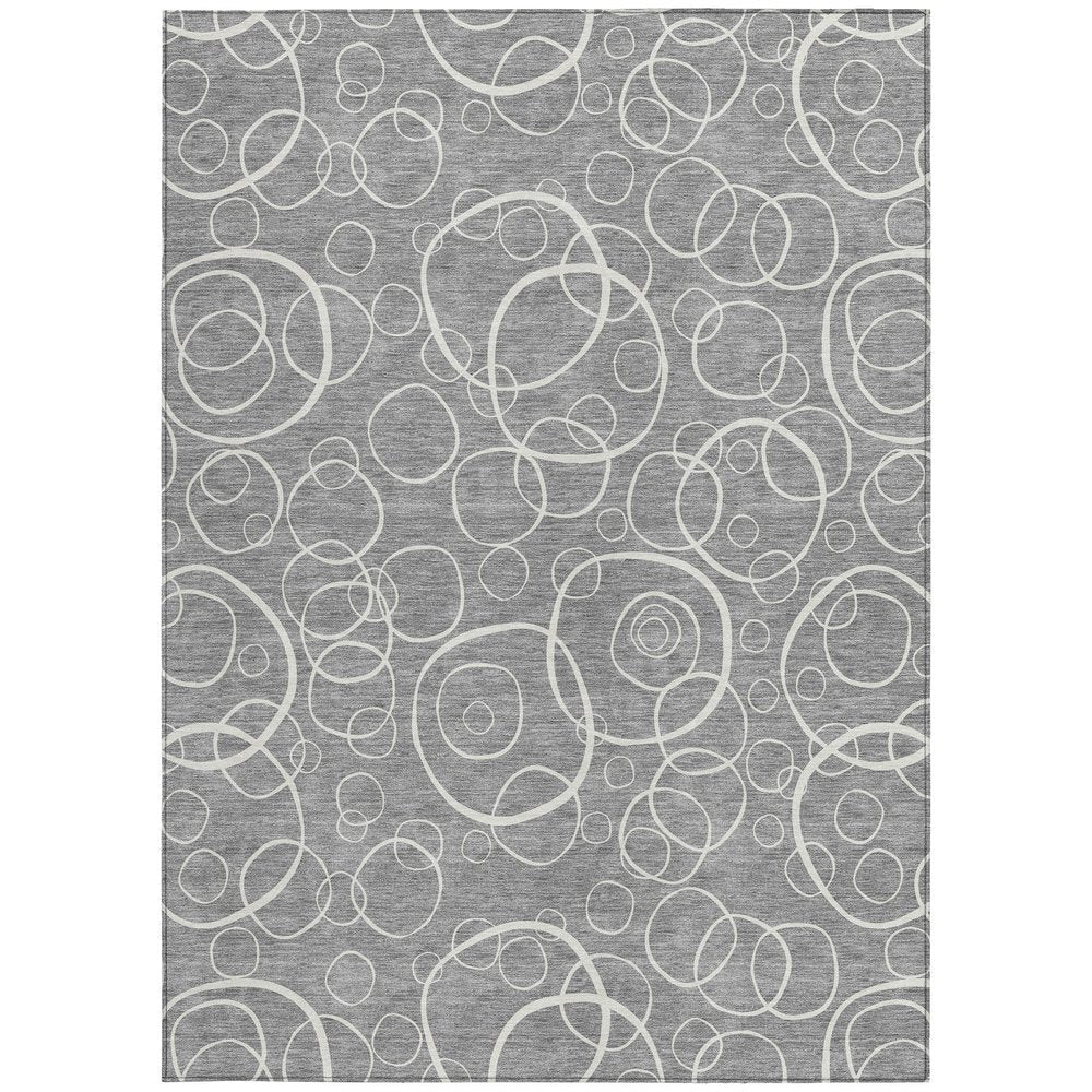 8' X 10' Gray And Ivory Geometric Washable Indoor Outdoor Area Rug HomeRoots