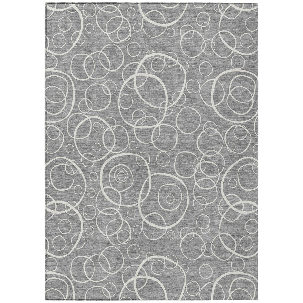 8' X 10' Gray And Ivory Geometric Washable Indoor Outdoor Area Rug HomeRoots