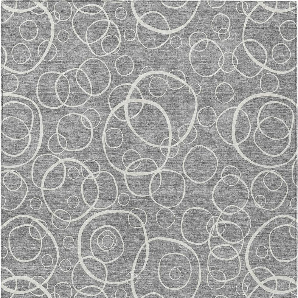 9' X 12' Gray And Ivory Geometric Washable Indoor Outdoor Area Rug HomeRoots