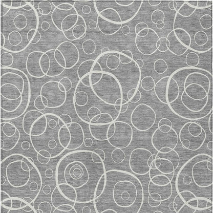 9' X 12' Gray And Ivory Geometric Washable Indoor Outdoor Area Rug HomeRoots
