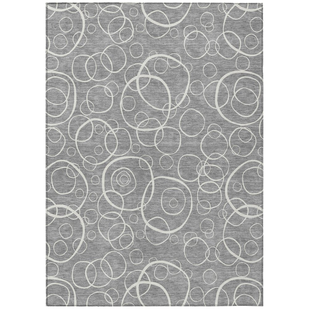 9' X 12' Gray And Ivory Geometric Washable Indoor Outdoor Area Rug HomeRoots