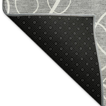 9' X 12' Gray And Ivory Geometric Washable Indoor Outdoor Area Rug HomeRoots