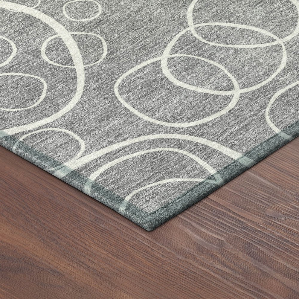 9' X 12' Gray And Ivory Geometric Washable Indoor Outdoor Area Rug HomeRoots