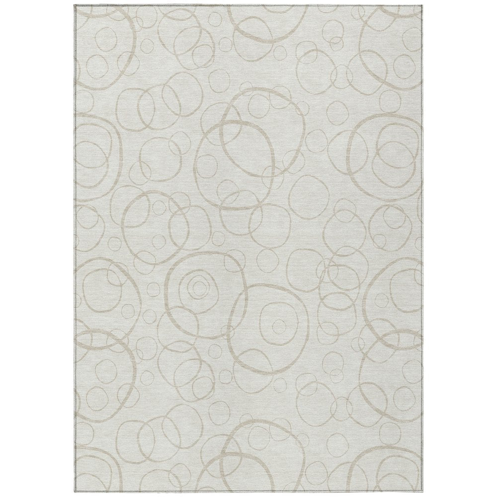 3' X 5' Ivory And Beige Geometric Washable Indoor Outdoor Area Rug HomeRoots