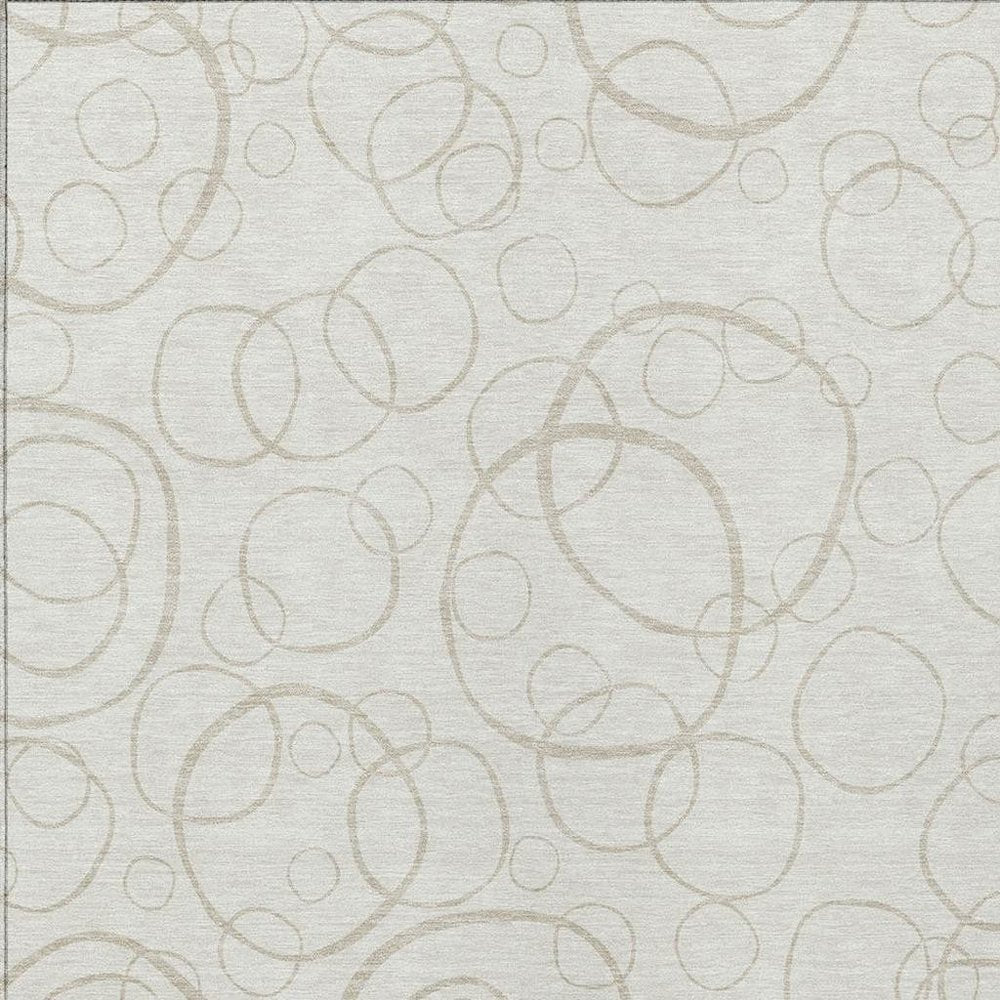 5' X 8' Ivory And Beige Geometric Washable Indoor Outdoor Area Rug HomeRoots