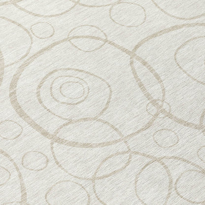 5' X 8' Ivory And Beige Geometric Washable Indoor Outdoor Area Rug HomeRoots
