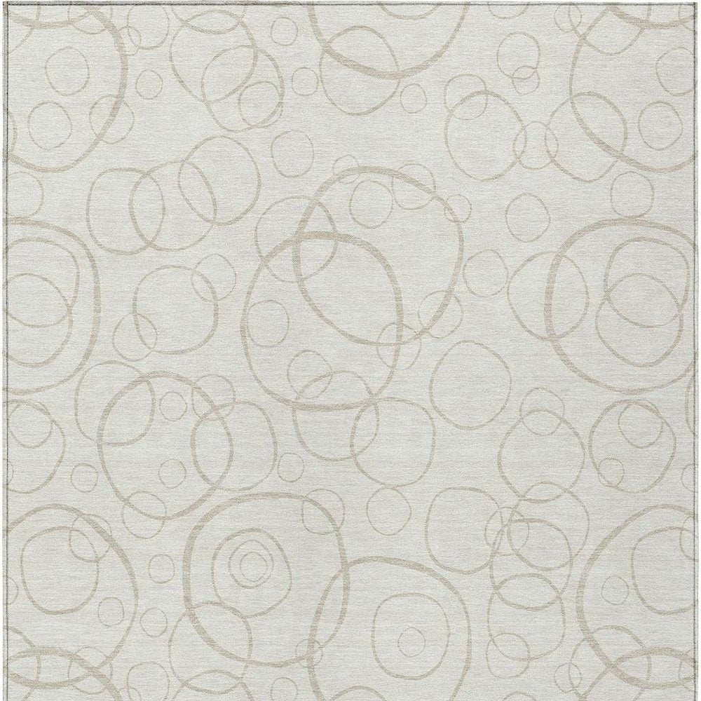 8' X 10' Ivory And Beige Geometric Washable Indoor Outdoor Area Rug HomeRoots