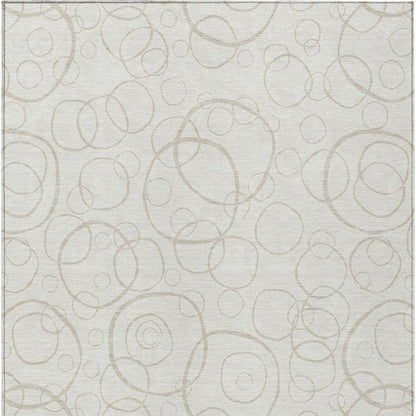 8' X 10' Ivory And Beige Geometric Washable Indoor Outdoor Area Rug HomeRoots