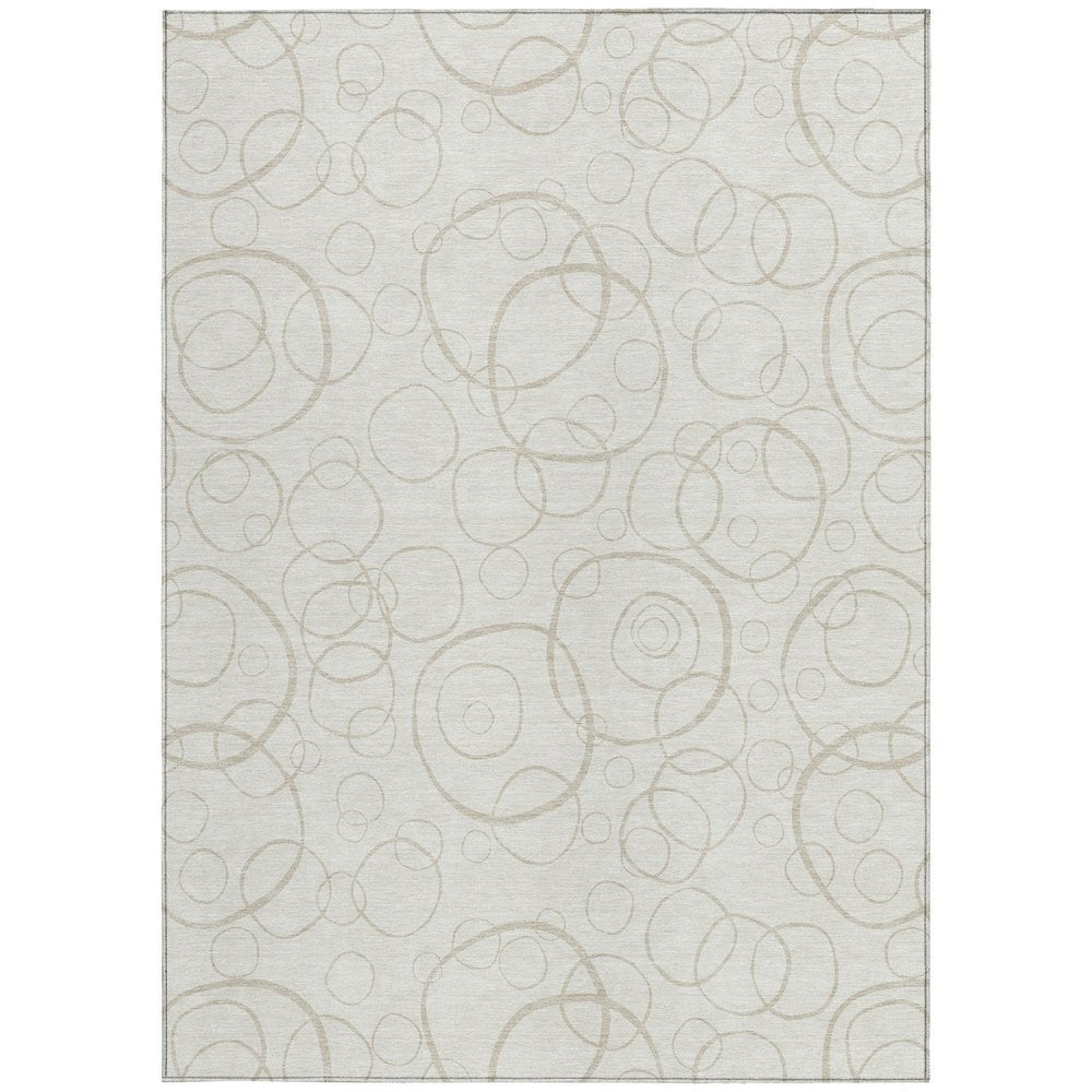 8' X 10' Ivory And Beige Geometric Washable Indoor Outdoor Area Rug HomeRoots