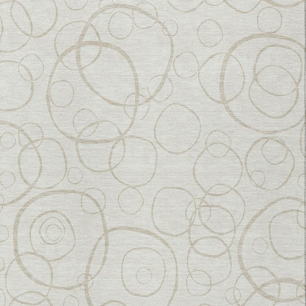 10' X 14' Ivory And Beige Geometric Washable Indoor Outdoor Area Rug HomeRoots