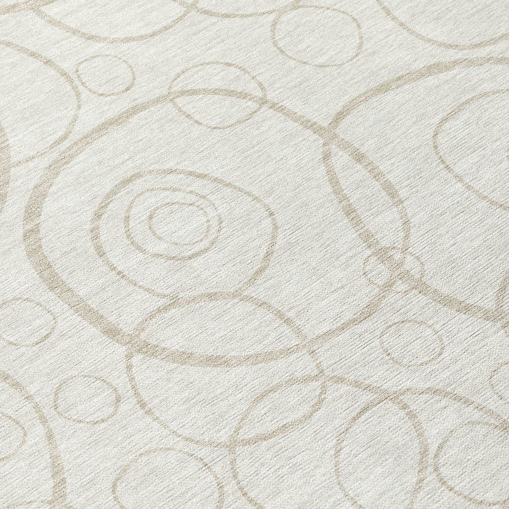 10' X 14' Ivory And Beige Geometric Washable Indoor Outdoor Area Rug HomeRoots