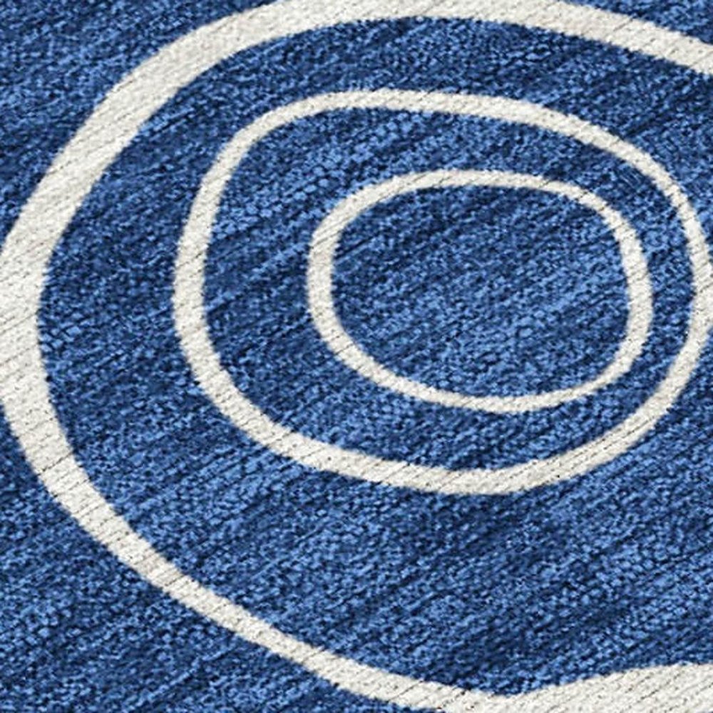 5' X 8' Navy Blue And Ivory Geometric Washable Indoor Outdoor Area Rug HomeRoots