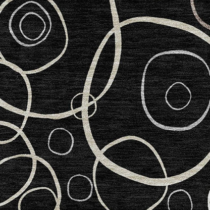 8' X 10' Black Ivory And Brown Geometric Washable Indoor Outdoor Area Rug HomeRoots