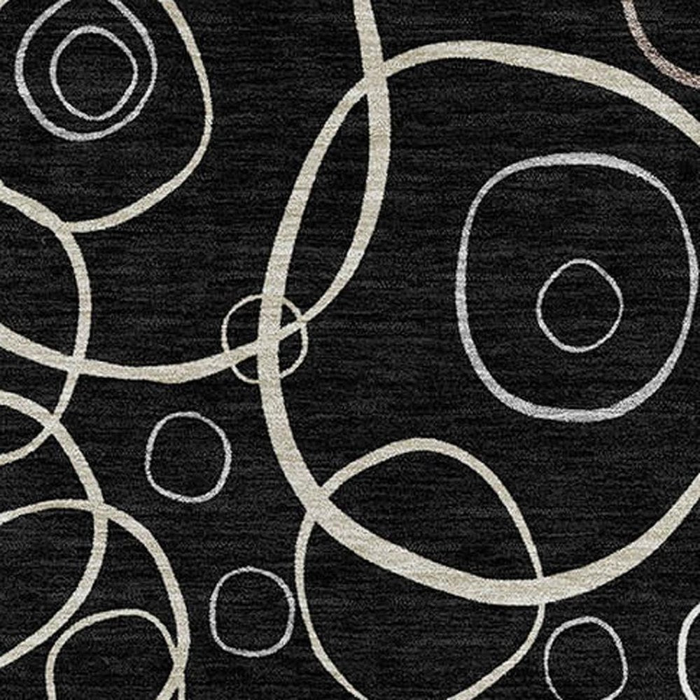 10' X 14' Black Ivory And Brown Geometric Washable Indoor Outdoor Area Rug HomeRoots