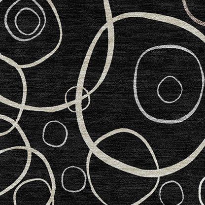 10' X 14' Black Ivory And Brown Geometric Washable Indoor Outdoor Area Rug HomeRoots