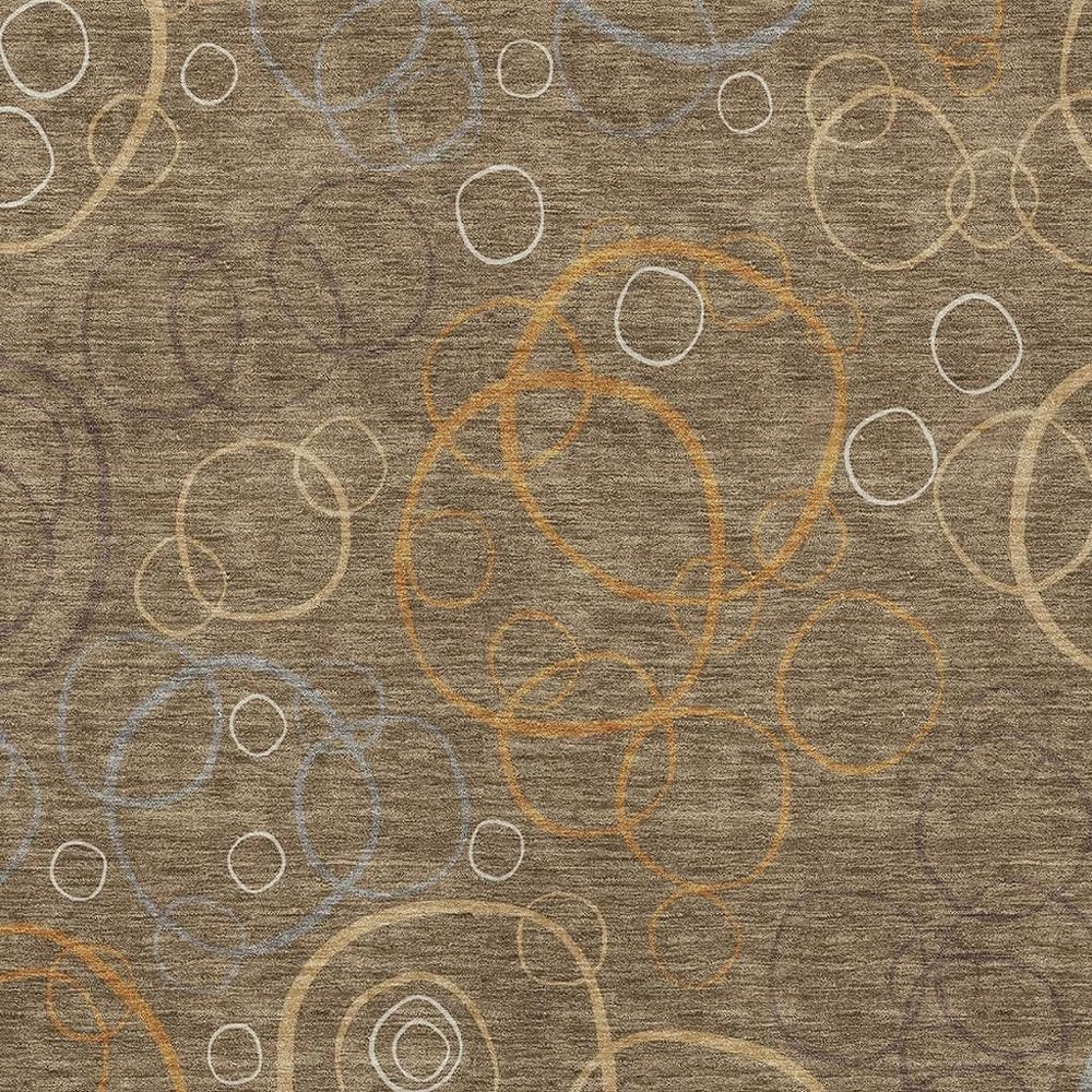 3' X 5' Brown Copper And Ivory Geometric Washable Indoor Outdoor Area Rug HomeRoots