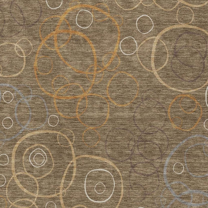 5' X 8' Brown Copper And Ivory Geometric Washable Indoor Outdoor Area Rug HomeRoots