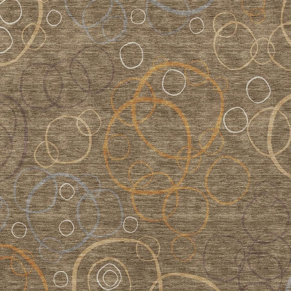 8' X 10' Brown Copper And Ivory Geometric Washable Indoor Outdoor Area Rug HomeRoots
