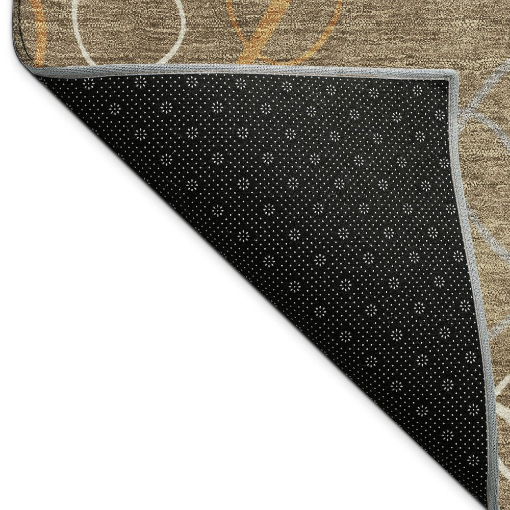 8' X 10' Brown Copper And Ivory Geometric Washable Indoor Outdoor Area Rug HomeRoots
