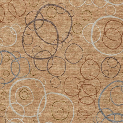 8' X 10' Copper Silver And Rust Geometric Washable Indoor Outdoor Area Rug HomeRoots