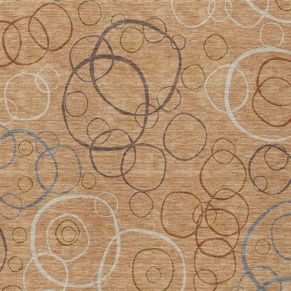 9' X 12' Copper Silver And Rust Geometric Washable Indoor Outdoor Area Rug HomeRoots