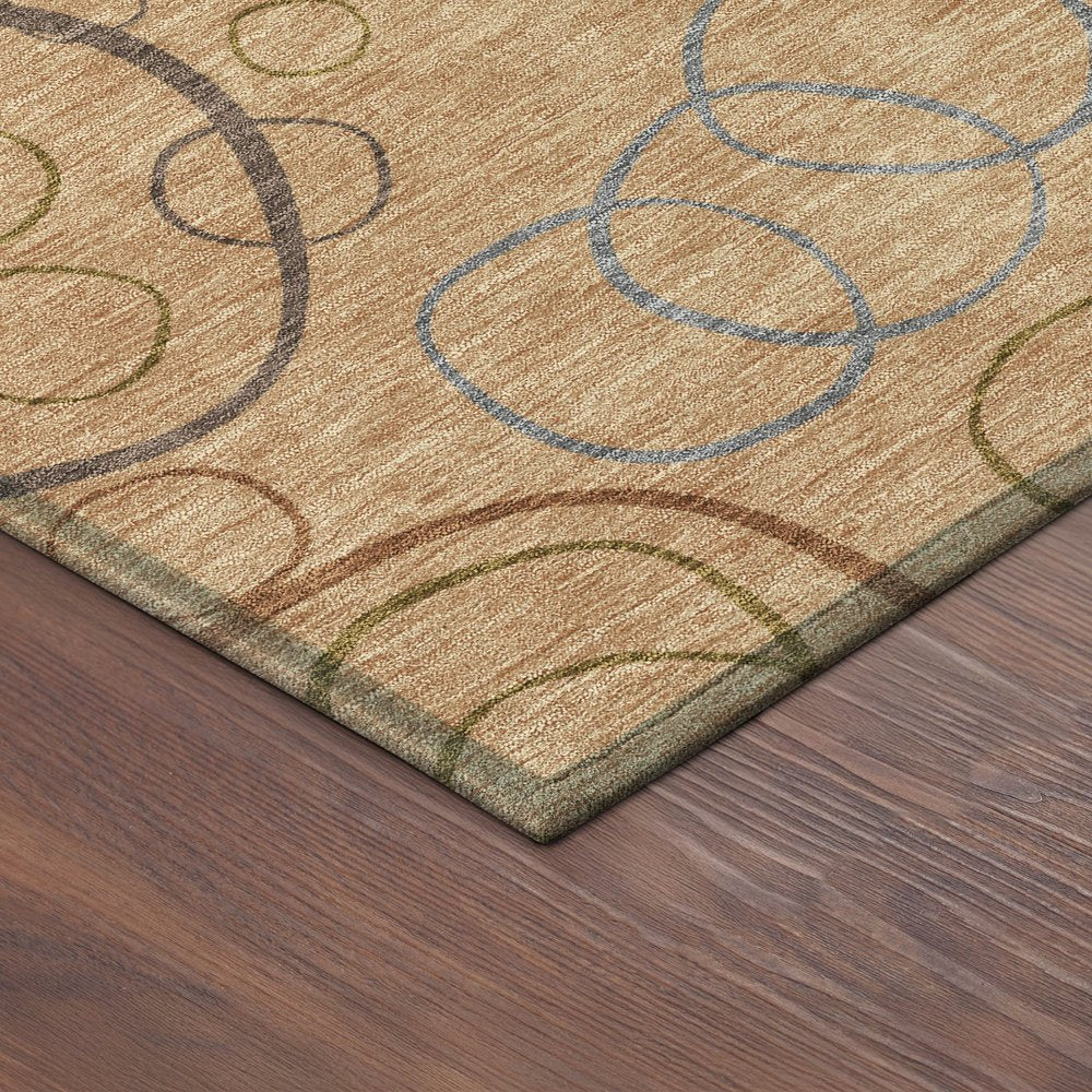 9' X 12' Copper Silver And Rust Geometric Washable Indoor Outdoor Area Rug HomeRoots
