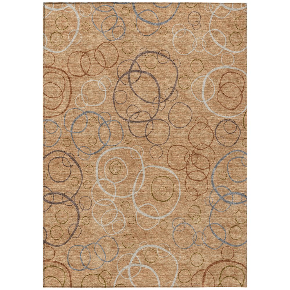 10' X 14' Copper Silver And Rust Geometric Washable Indoor Outdoor Area Rug HomeRoots