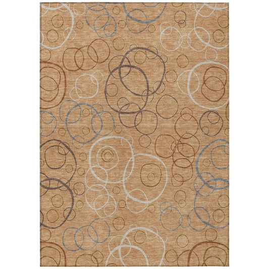 10' X 14' Copper Silver And Rust Geometric Washable Indoor Outdoor Area Rug HomeRoots