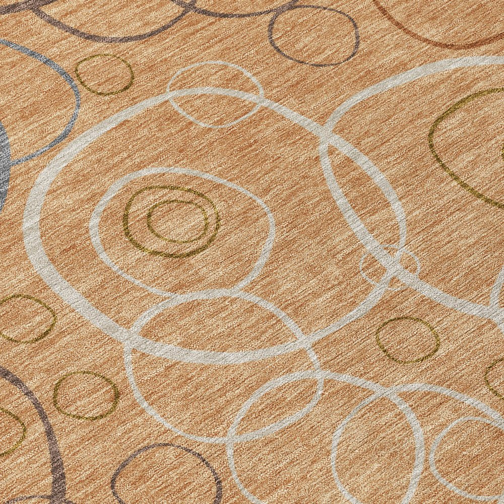 10' X 14' Copper Silver And Rust Geometric Washable Indoor Outdoor Area Rug HomeRoots
