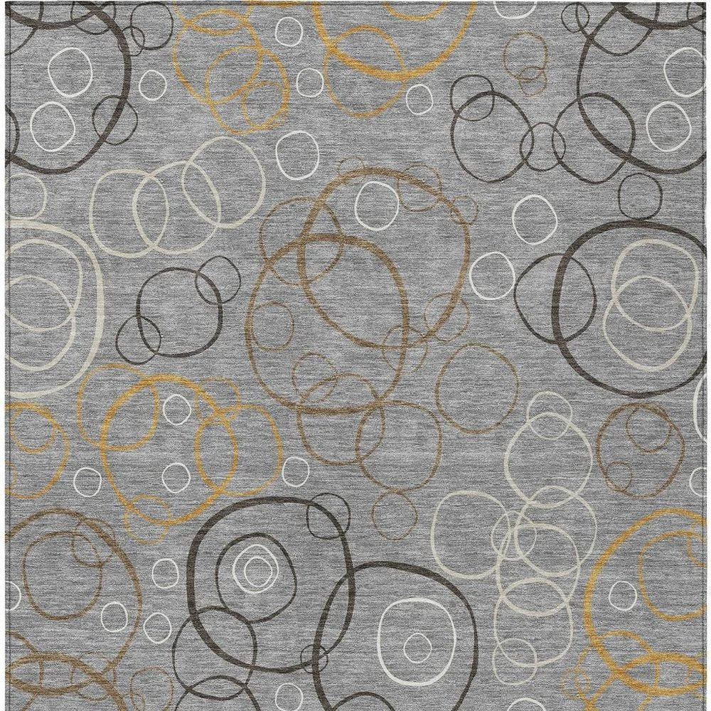 3' X 5' Gray Silver And Black Geometric Washable Indoor Outdoor Area Rug HomeRoots