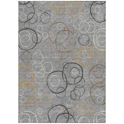 3' X 5' Gray Silver And Black Geometric Washable Indoor Outdoor Area Rug HomeRoots