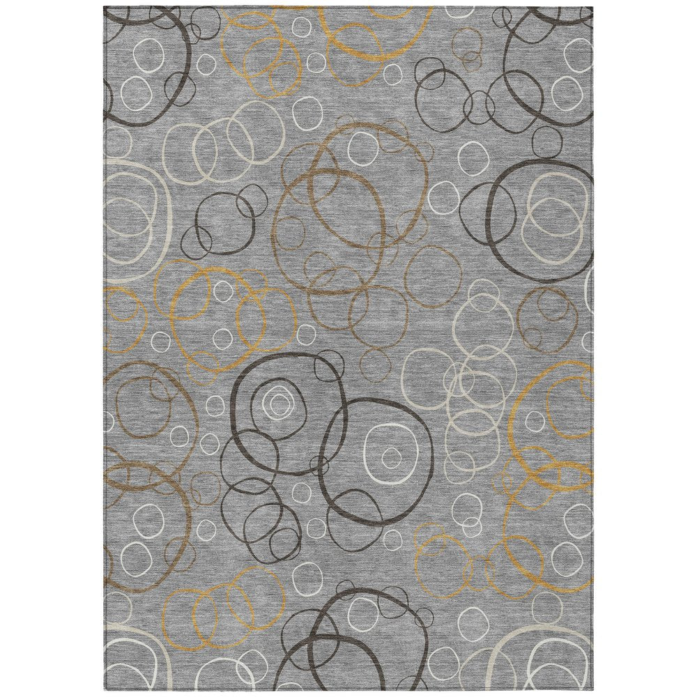 5' X 8' Gray Silver And Black Geometric Washable Indoor Outdoor Area Rug HomeRoots