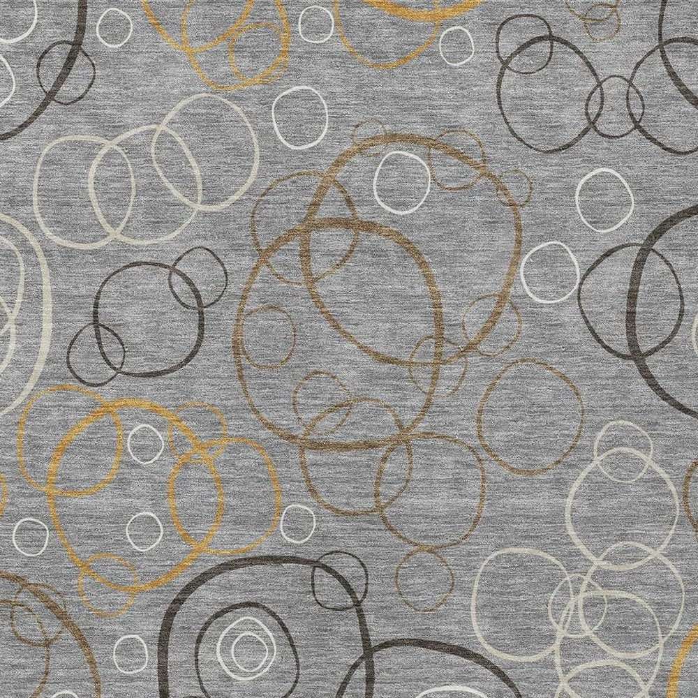 9' X 12' Gray Silver And Black Geometric Washable Indoor Outdoor Area Rug HomeRoots