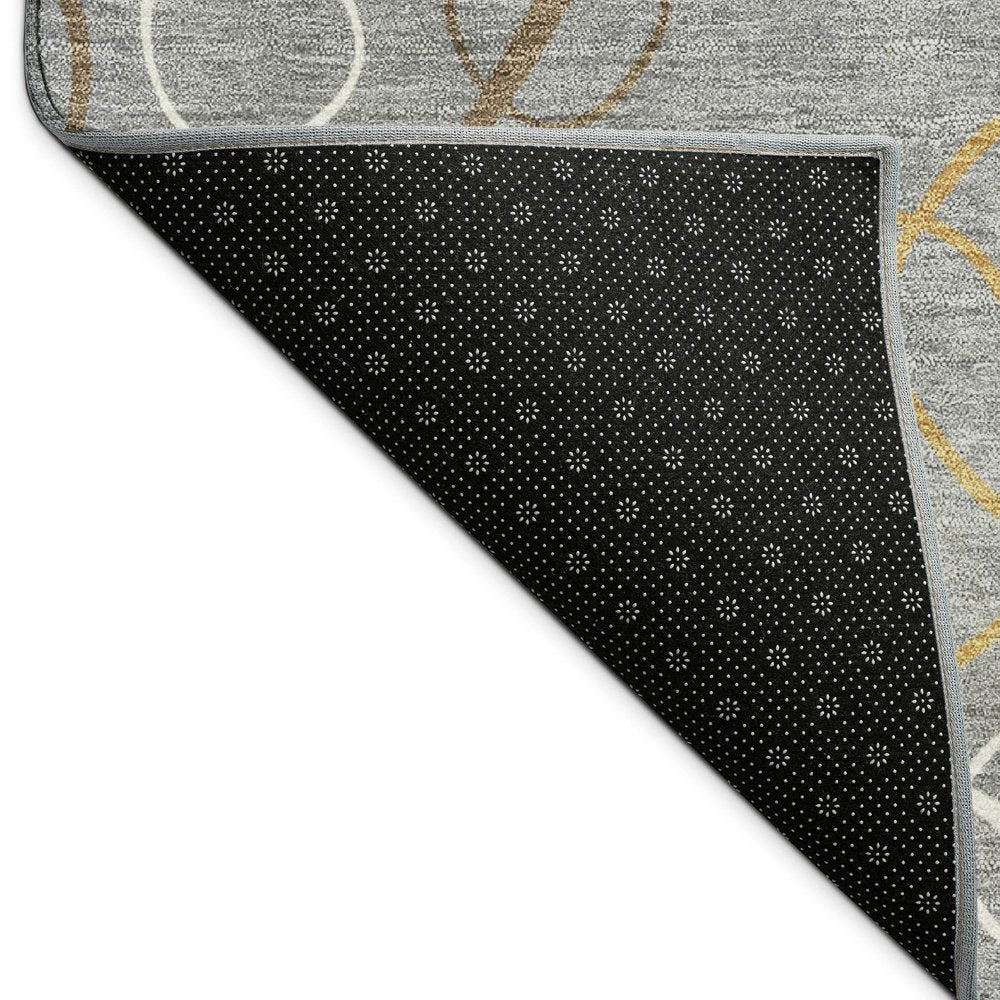 9' X 12' Gray Silver And Black Geometric Washable Indoor Outdoor Area Rug HomeRoots