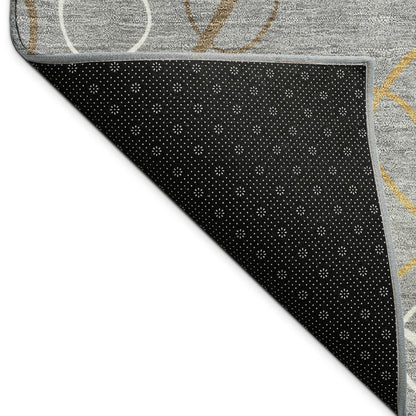 9' X 12' Gray Silver And Black Geometric Washable Indoor Outdoor Area Rug HomeRoots
