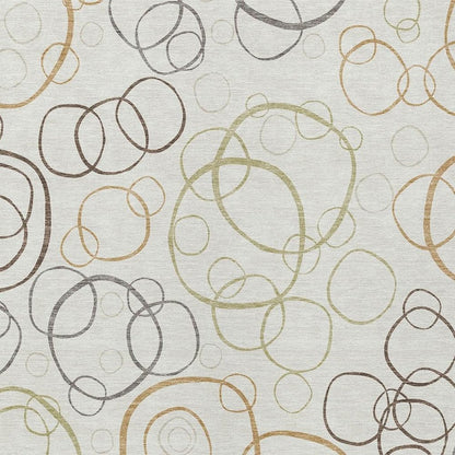 3' X 5' Ivory Gray And Walnut Geometric Washable Indoor Outdoor Area Rug HomeRoots