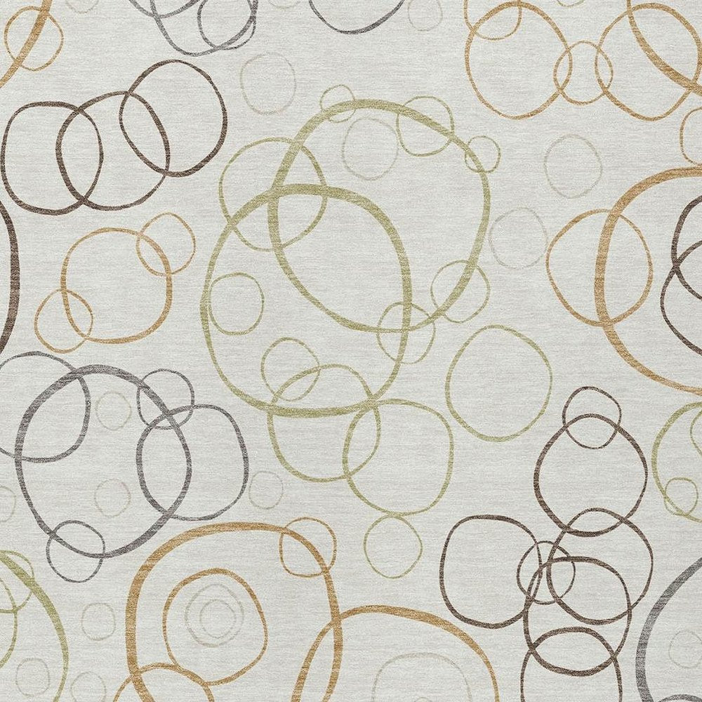 9' X 12' Ivory Gray And Walnut Geometric Washable Indoor Outdoor Area Rug HomeRoots
