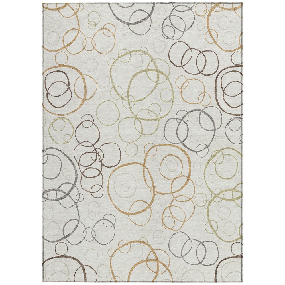 9' X 12' Ivory Gray And Walnut Geometric Washable Indoor Outdoor Area Rug HomeRoots