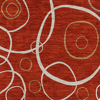 9' X 12' Red And Ivory Geometric Washable Indoor Outdoor Area Rug HomeRoots