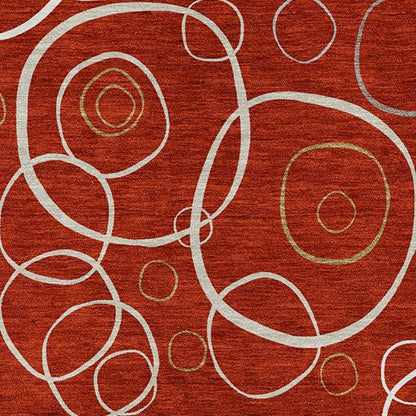 9' X 12' Red And Ivory Geometric Washable Indoor Outdoor Area Rug HomeRoots