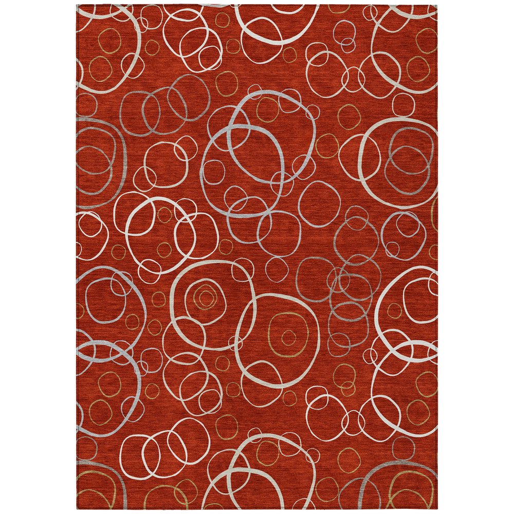 10' X 14' Red And Ivory Geometric Washable Indoor Outdoor Area Rug HomeRoots