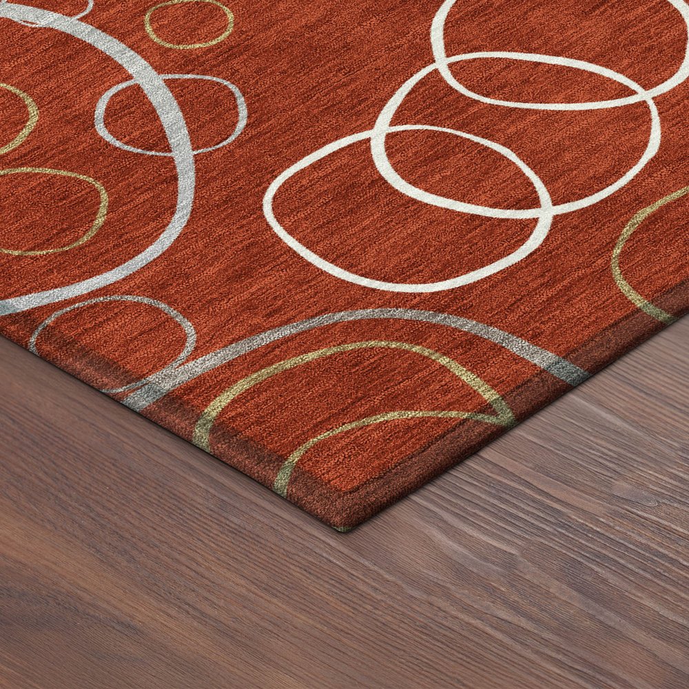 10' X 14' Red And Ivory Geometric Washable Indoor Outdoor Area Rug HomeRoots